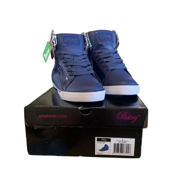 NEW Pastry Pop Tart Grid Adult Dance Sneakers Navy Sz 8 Dancecore Flash Dance - Picture 1 of 9